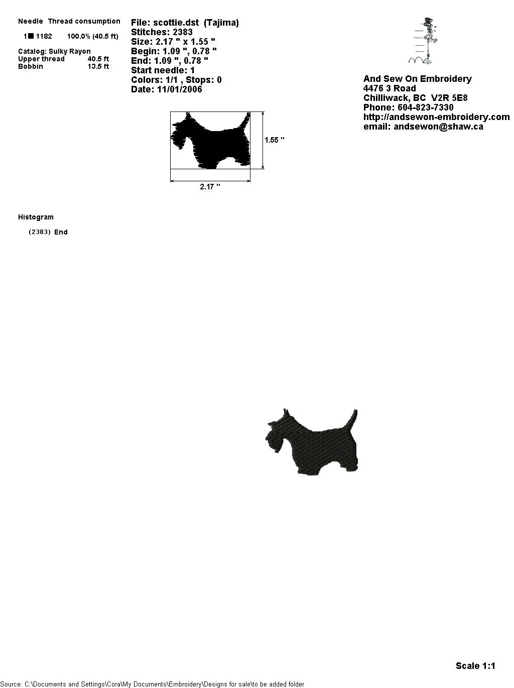 scottie dog silhouette - And Sew On